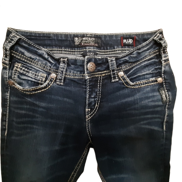 Silver FLUID DENUM SUKI MID RISE CAPRI - Picture 3 of 8